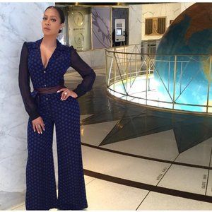 DIANE VON FURSTENBERG DVF CATHY FLORAL DAZE DOT DRESS JUMPSUIT